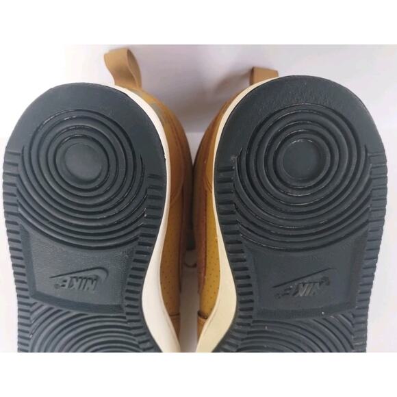 Nike Youth 4Y Court Borough Mid GS Wheat/Gold Athletic Hi-top B-ball Sneakers - Picture 8 of 15